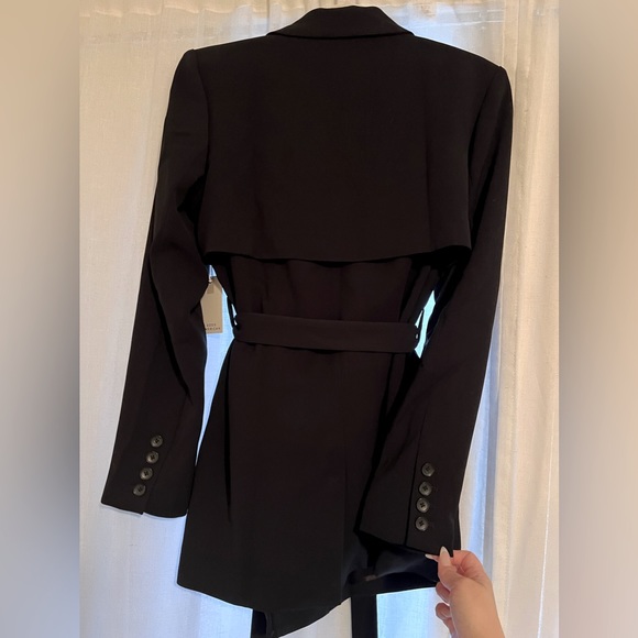 Good American Trench Belt Blazer Black Size 2 Medium New NWT - Picture 1 of 11